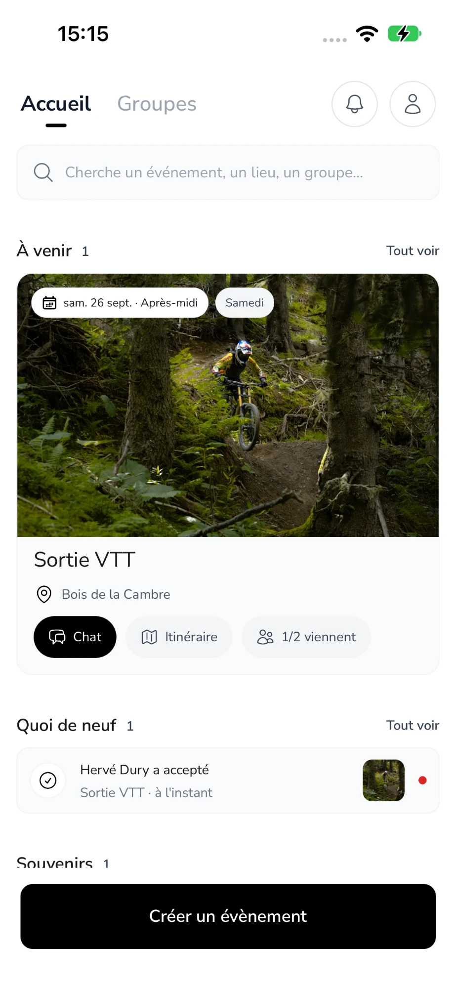 L'accueil Woozy : la prochaine sortie, l'activité récente et les souvenirs