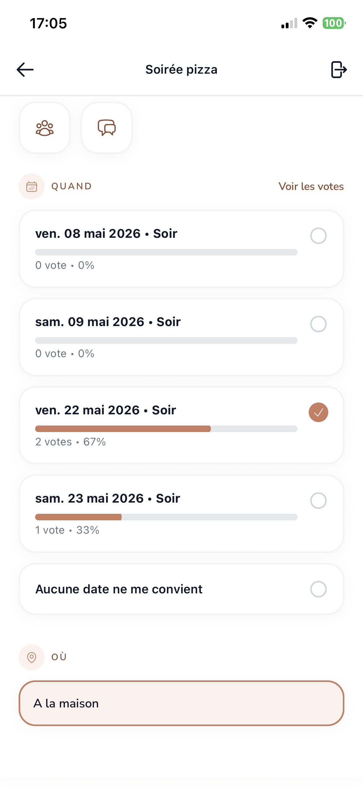 Vote collectif dans Woozy